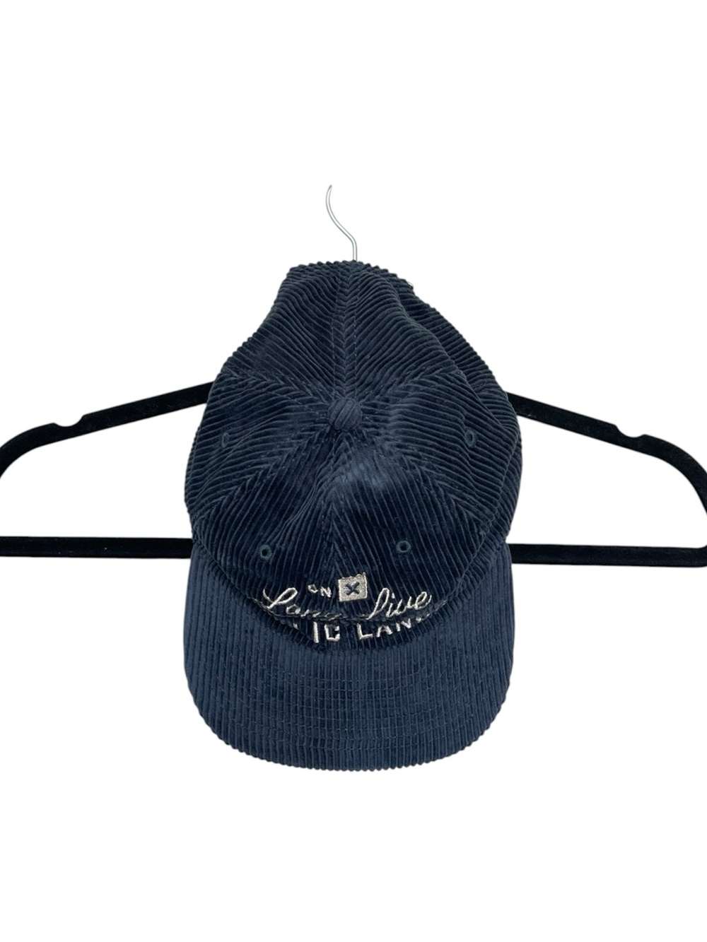 Outdoor Hiking Corduroy Hat in Navy with Embroidered Script